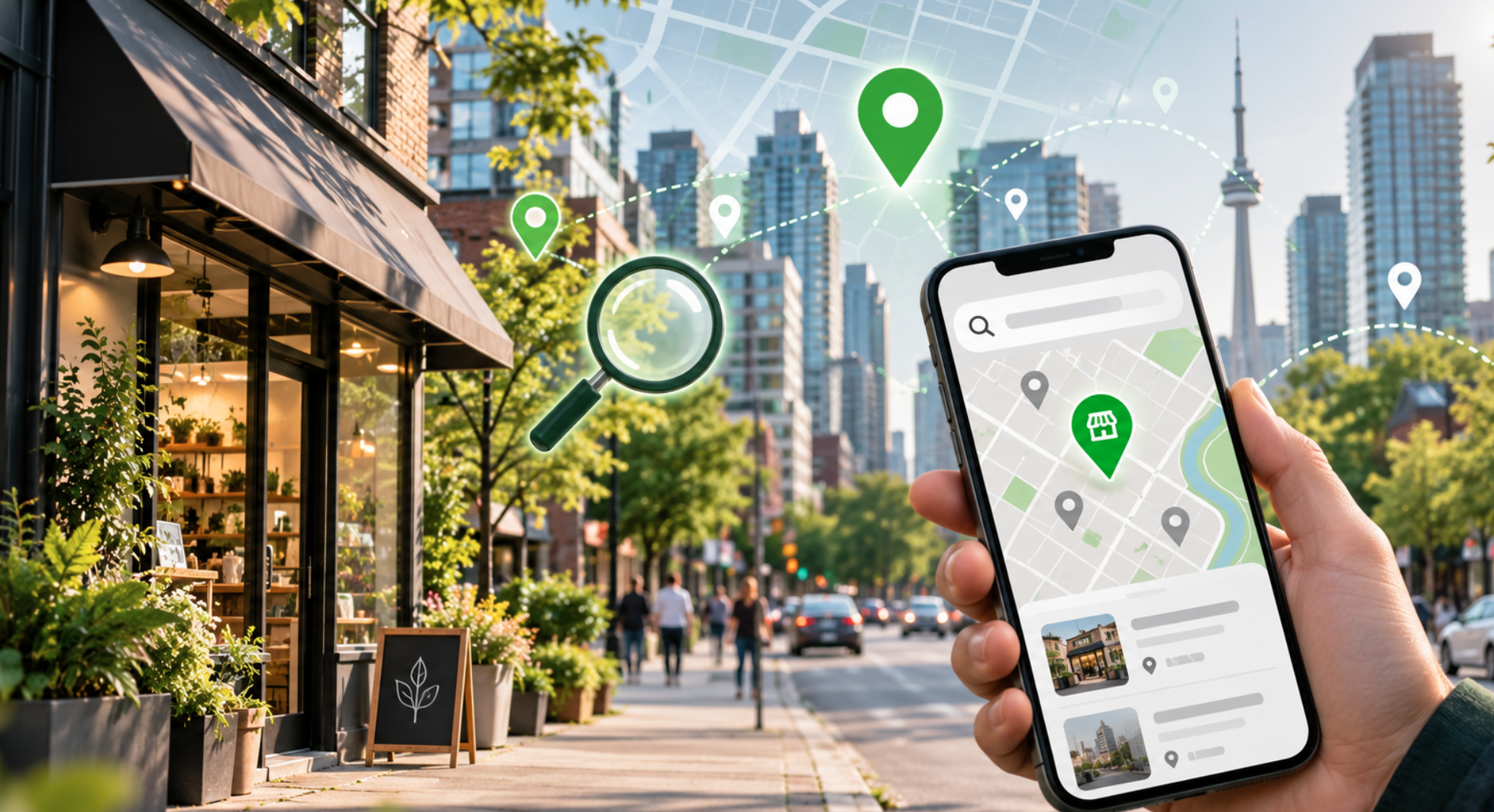 Local business searching for visibility on Google Maps in North York Ontario