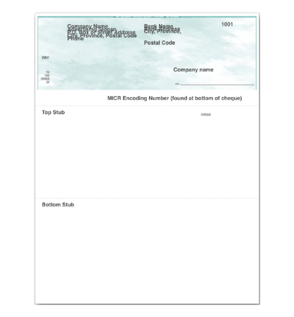 green business cheques top laser